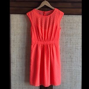 J. Crew Bright Orange Chiffon Dress